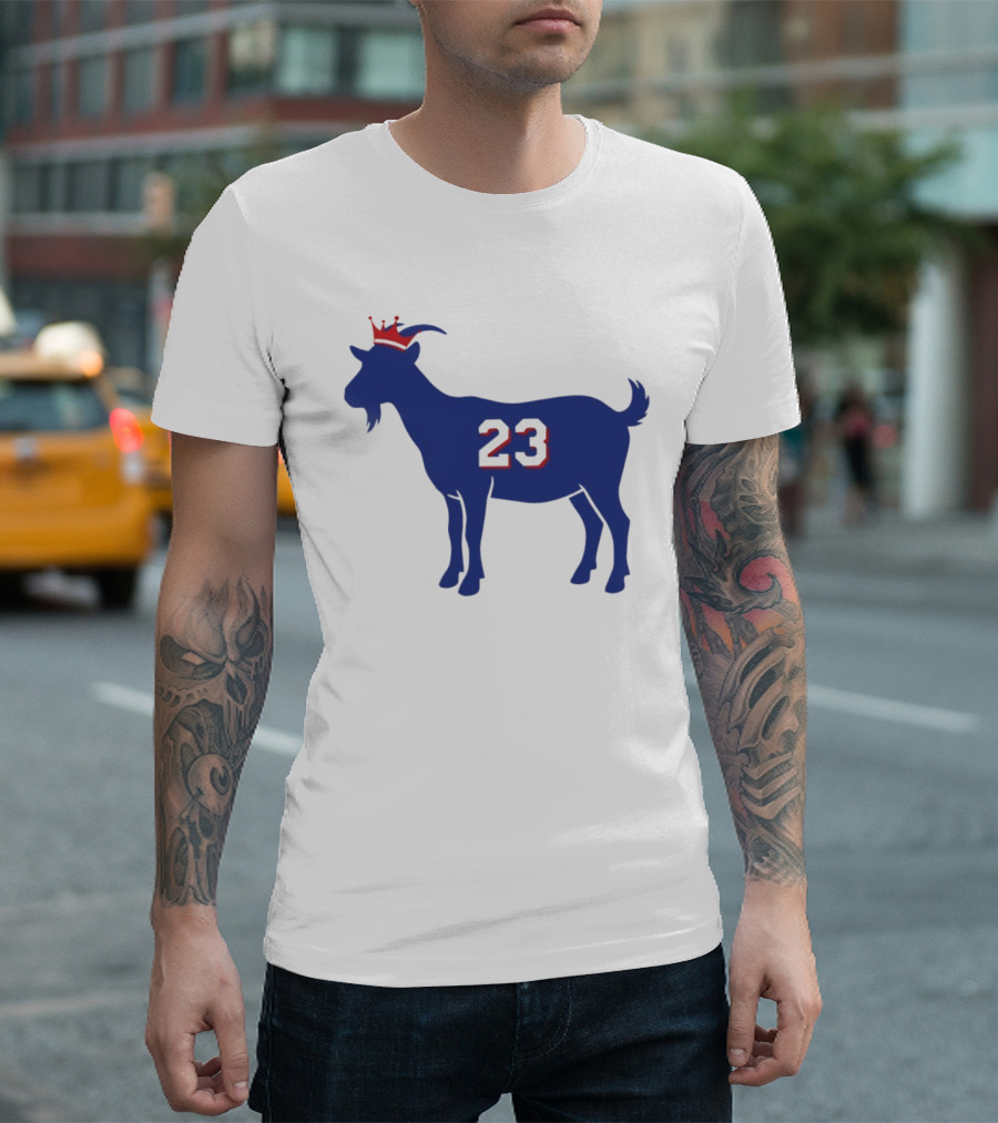 LeGOAT 23 Philadelphia Basketball Crowned Goat T-Shirt