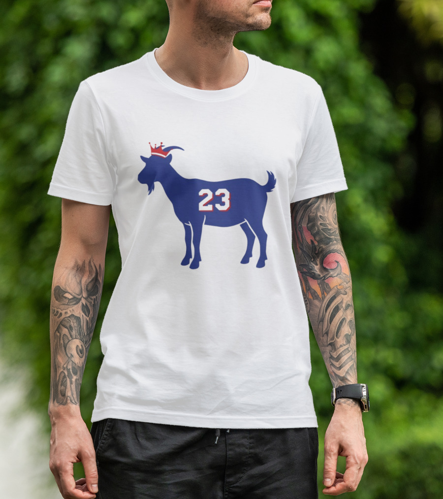 LeGOAT 23 Philadelphia Basketball Crowned Goat T-Shirt