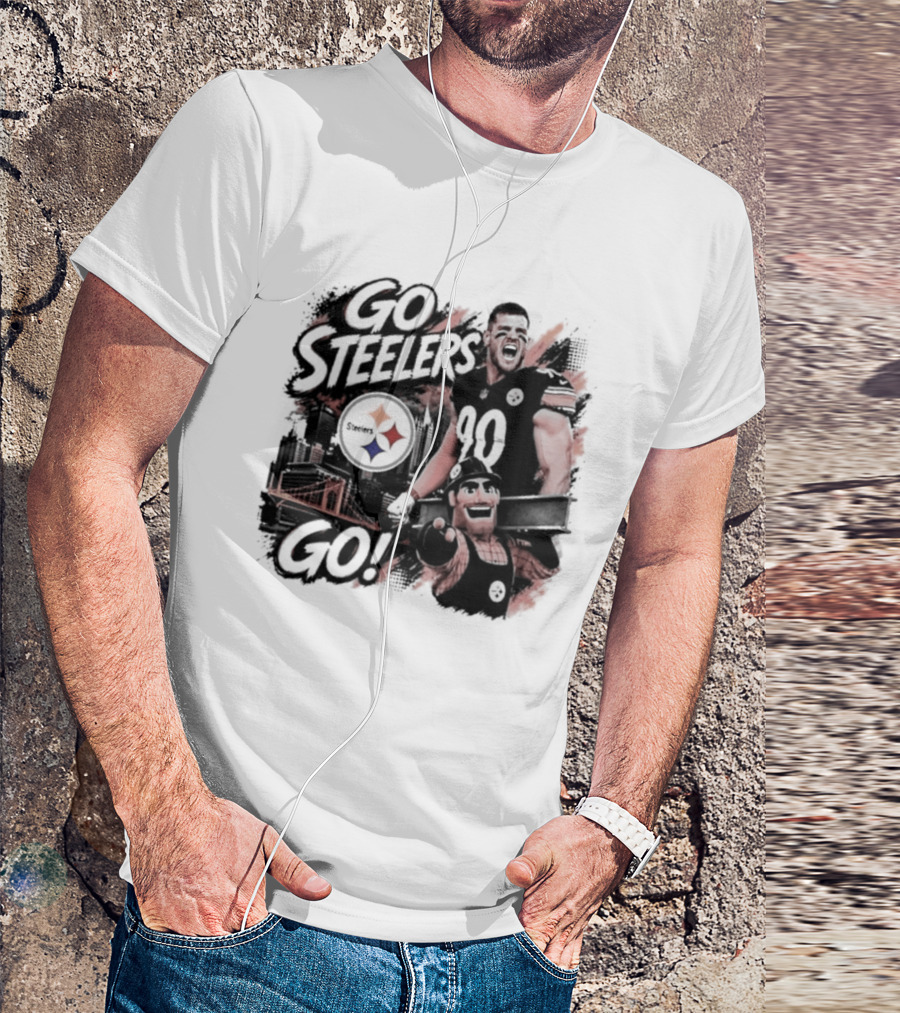 Pittsburgh Steelers TJ Watt Go Steelers Go! T-Shirt