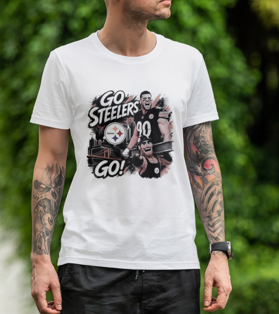 Pittsburgh Steelers TJ Watt Go Steelers Go! T-Shirt