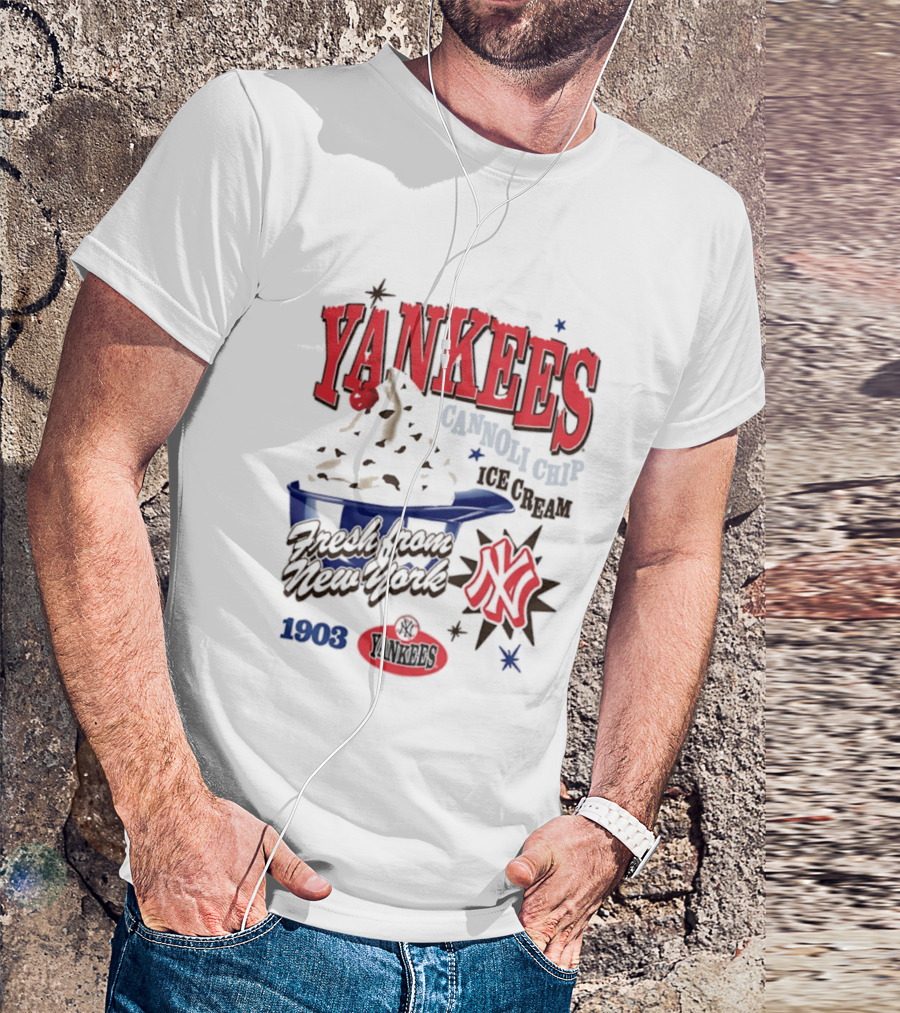 Yankees Cannoli Chip Ice Cream Fresh From New York Since 1903 T-Shirt