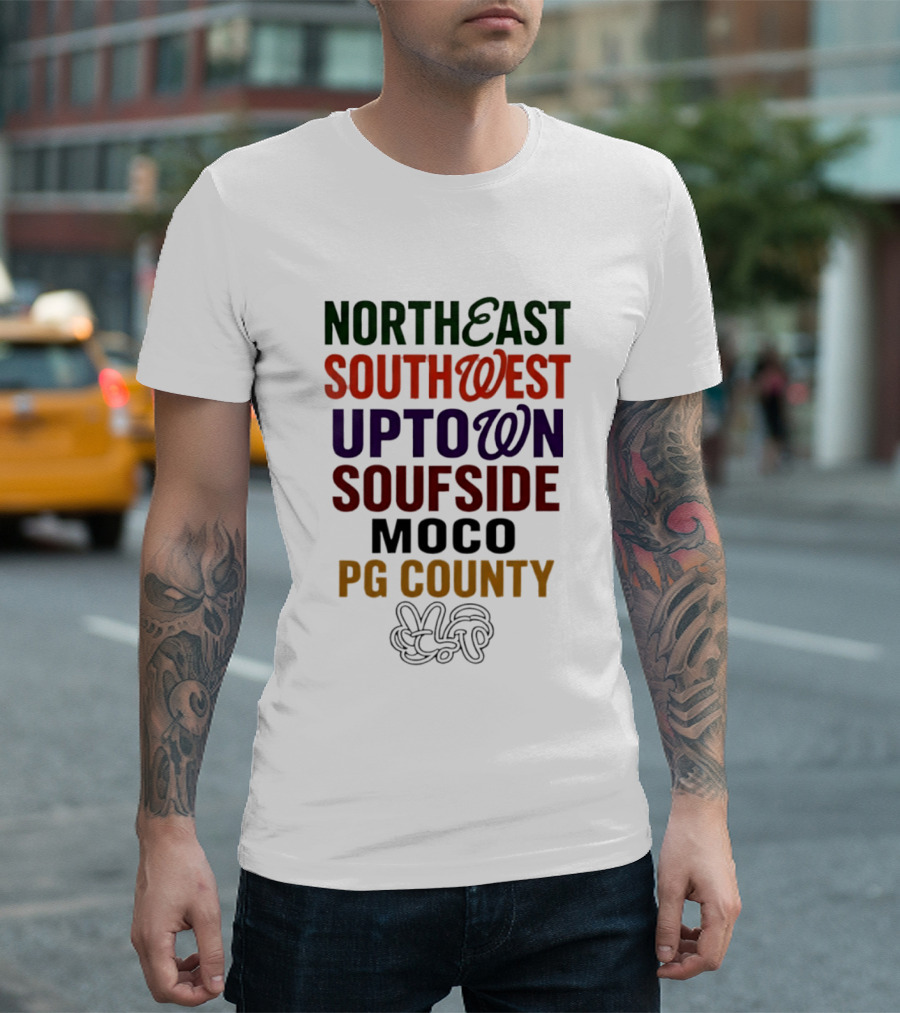 Northeast Southwest Uptown Soufside Moco PG County Peace Gesture T-Shirt