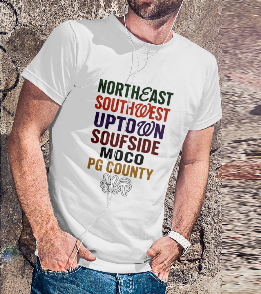 Northeast Southwest Uptown Soufside Moco PG County Peace Gesture T-Shirt