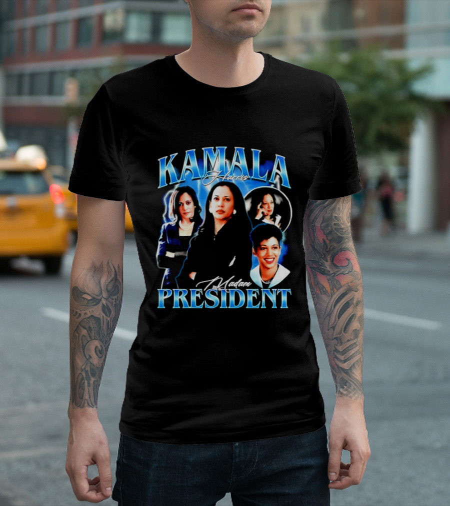 Kamala Harris Madam President Democratic Party Collage T-Shirt