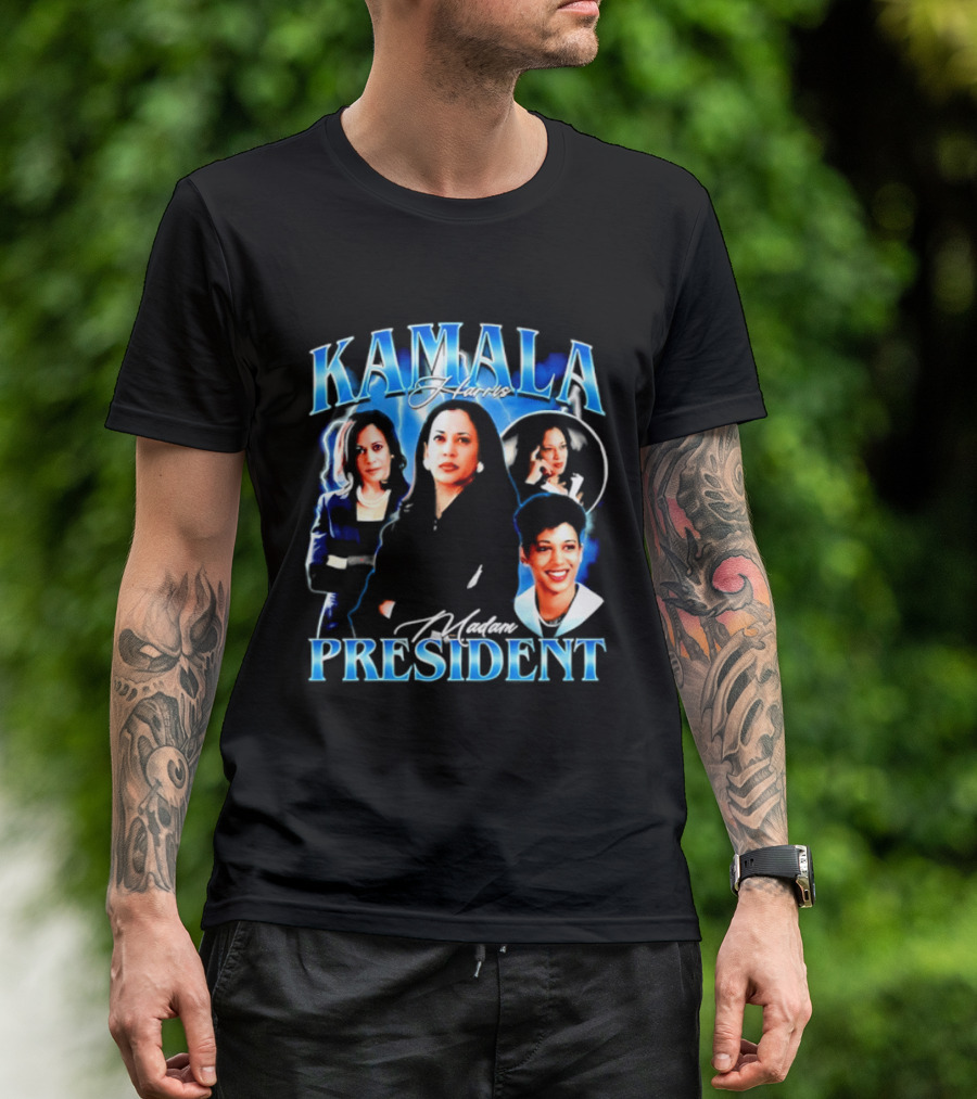 Kamala Harris Madam President Democratic Party Collage T-Shirt