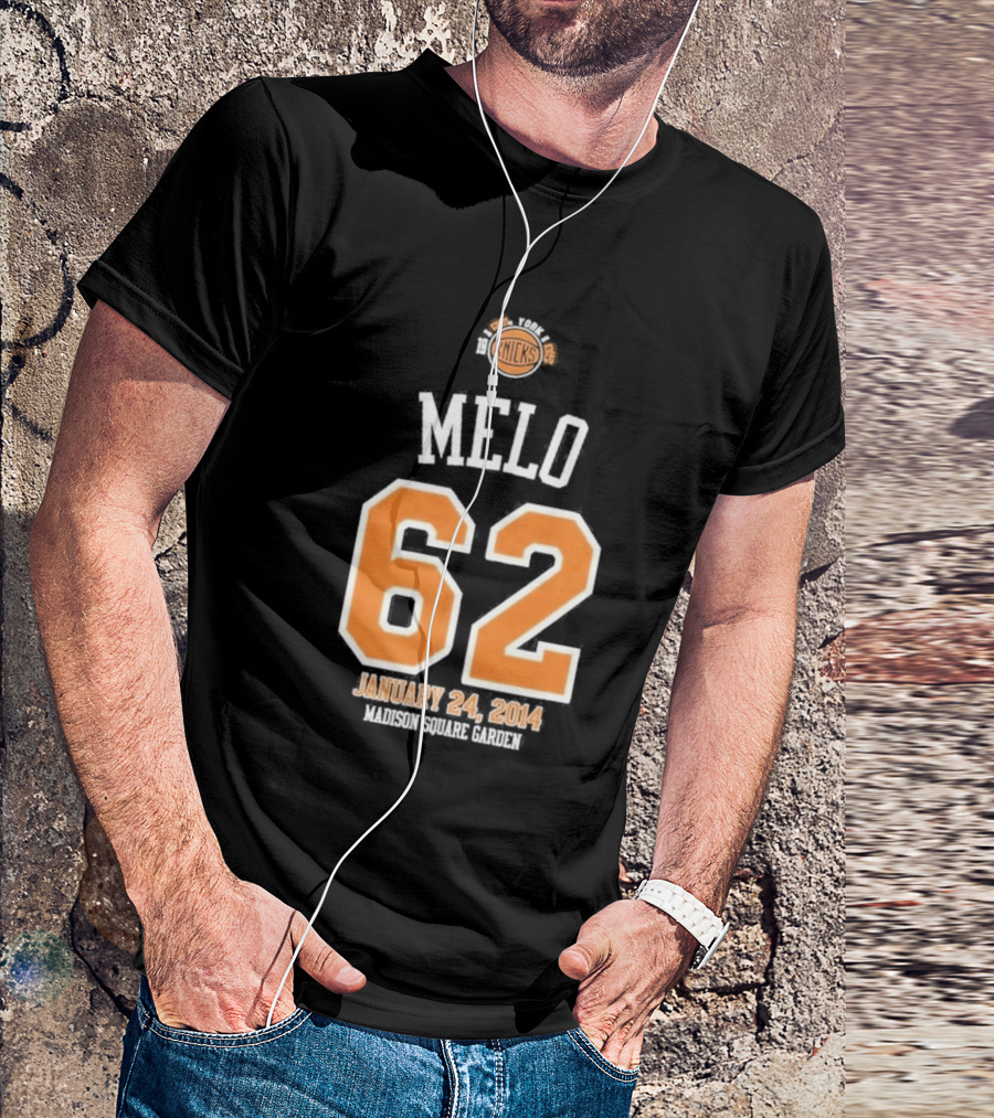 Melo 62 Knicks January 24 2014 Madison Square Garden T-Shirt