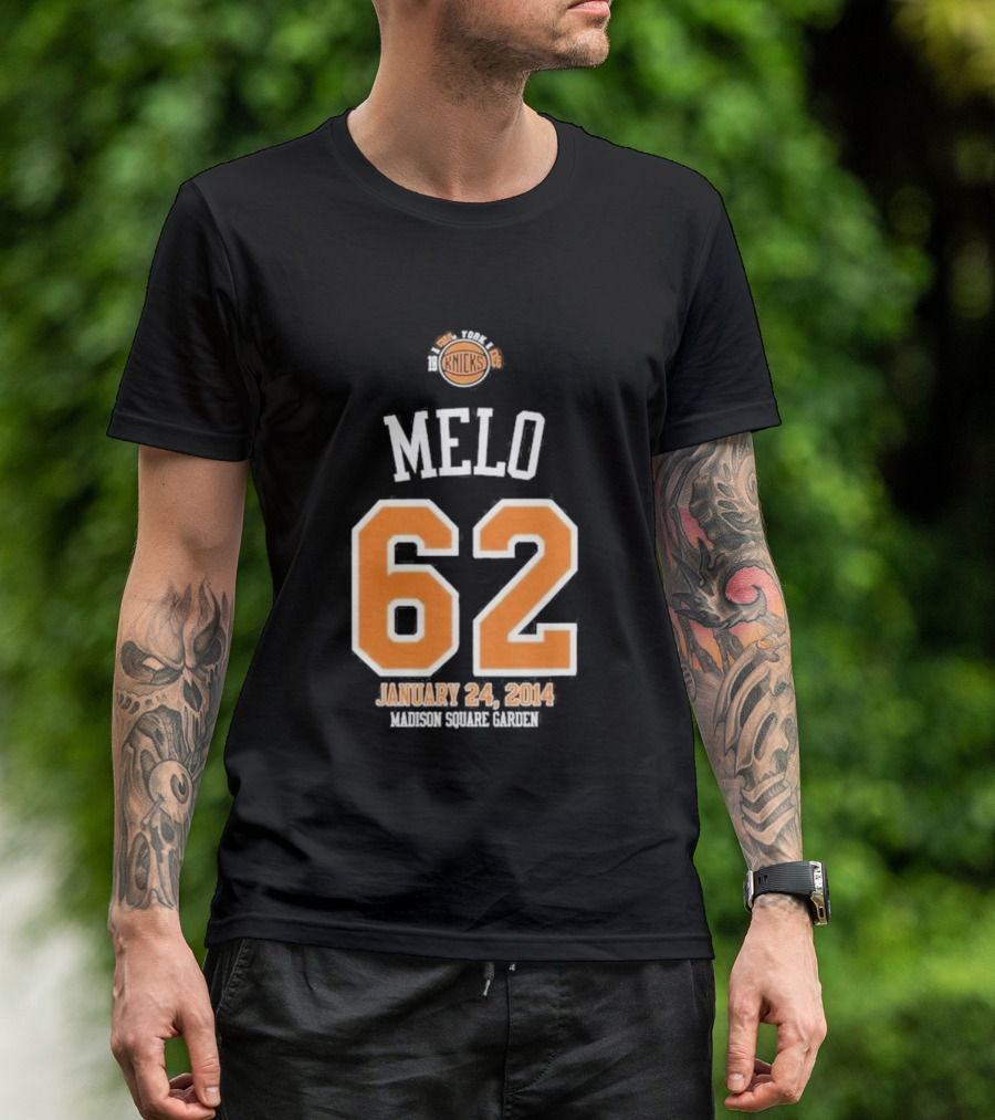 Melo 62 Knicks January 24 2014 Madison Square Garden T-Shirt