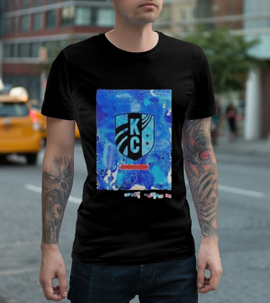 Kansas City Current KC Peace Freedom Blue T-Shirt