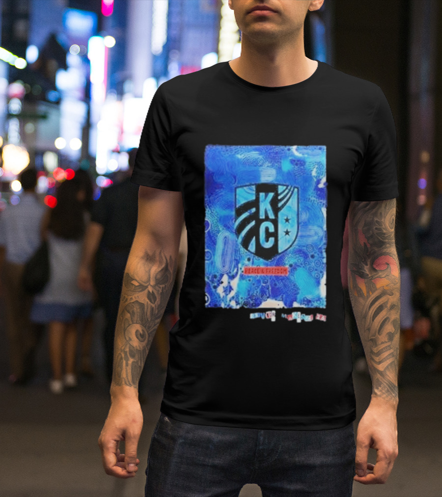 Kansas City Current KC Peace Freedom Blue T-Shirt