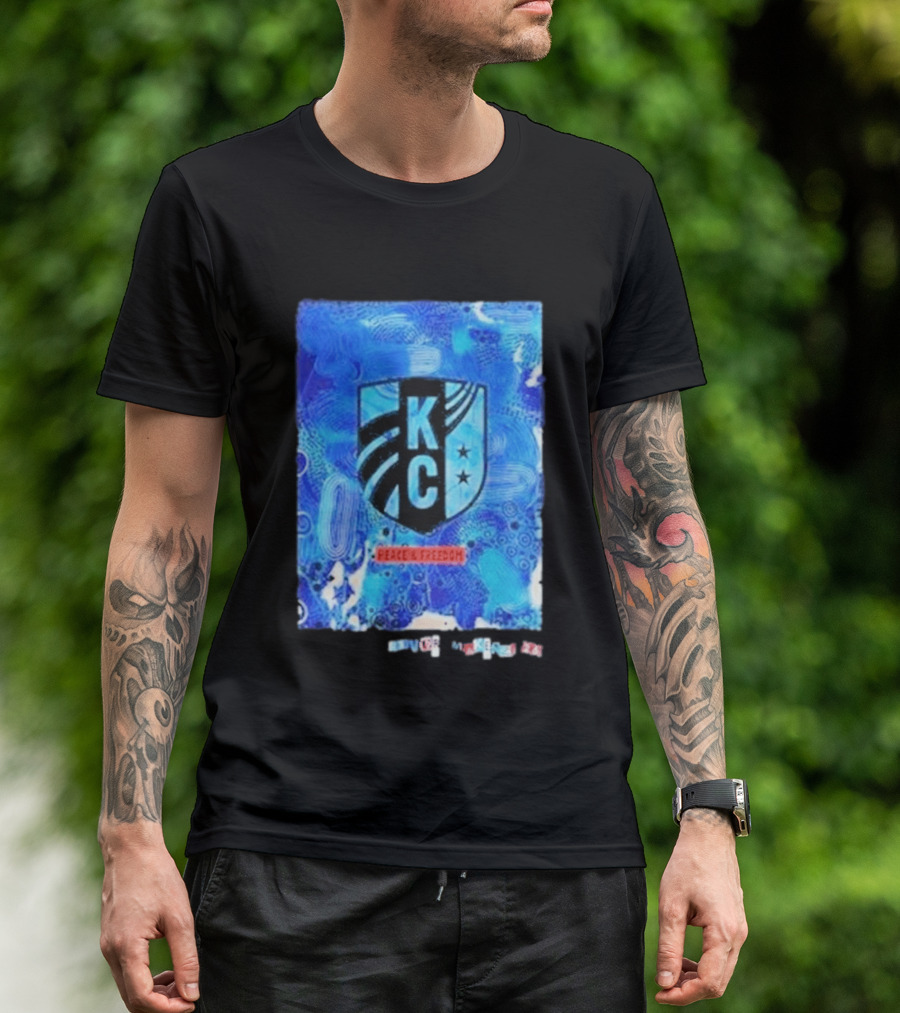 Kansas City Current KC Peace Freedom Blue T-Shirt