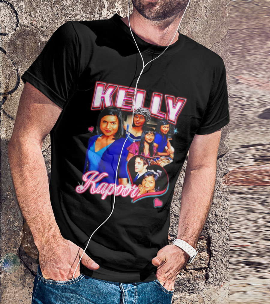 Kelly Kapoor 90s Bootleg Style With Hearts And Character Collage T-Shirt