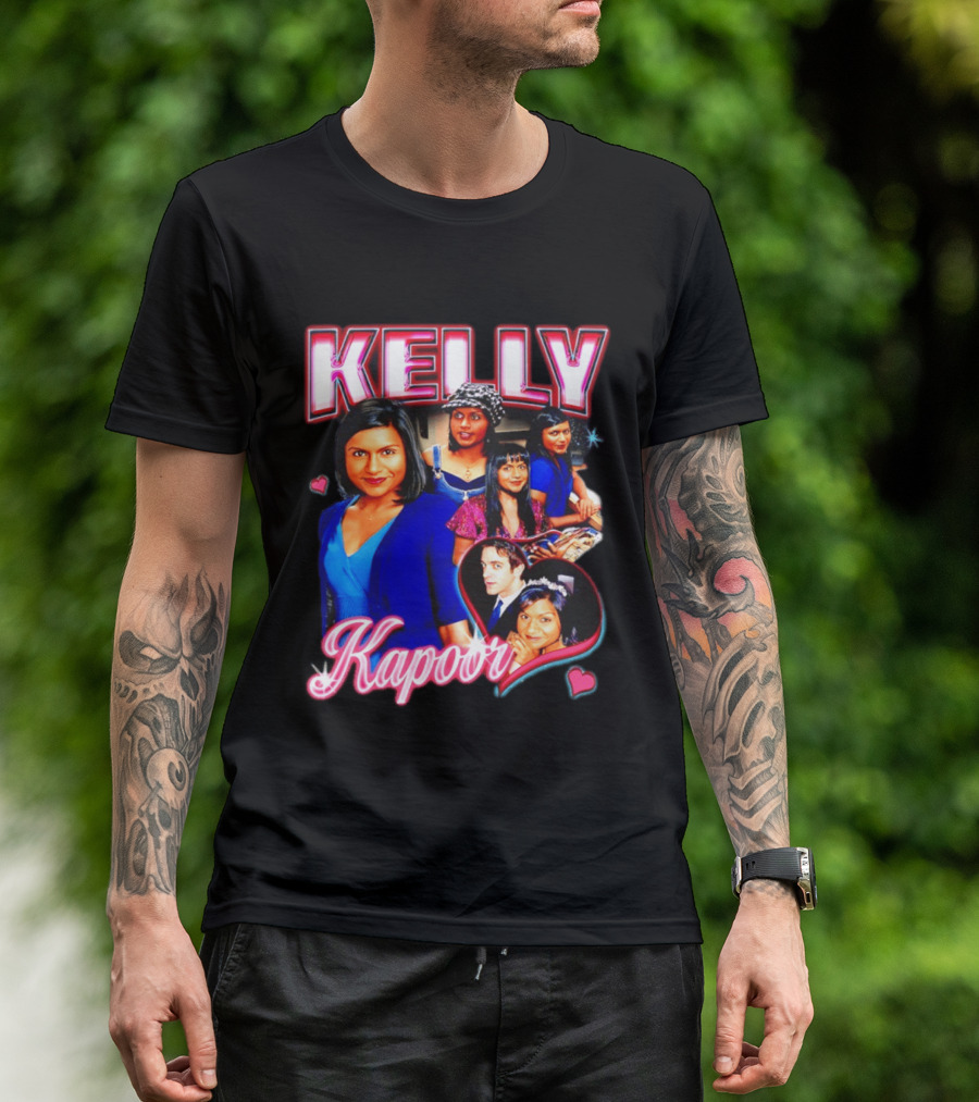 Kelly Kapoor 90s Bootleg Style With Hearts And Character Collage T-Shirt