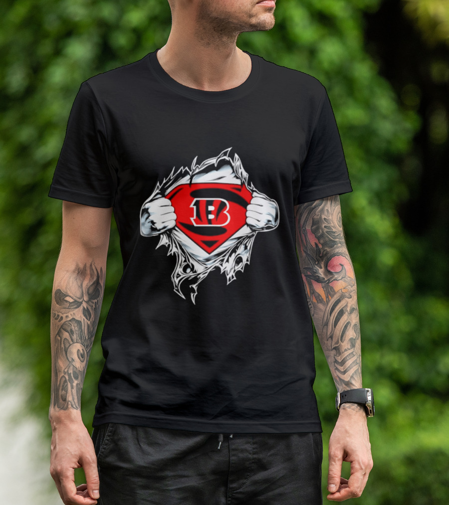 Cincinnati Bengals 13 Superman Symbol Football T-Shirt