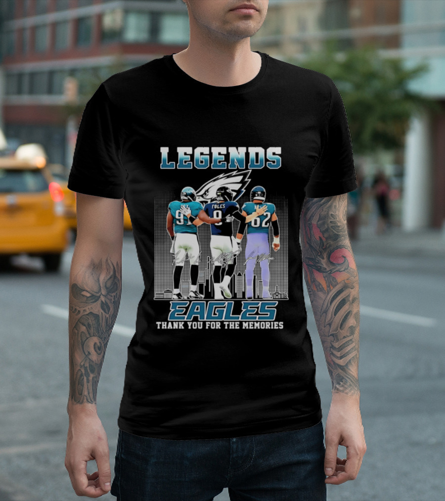 Eagles Legends Cox Foles Kelce Thank You For The Memories T-Shirt