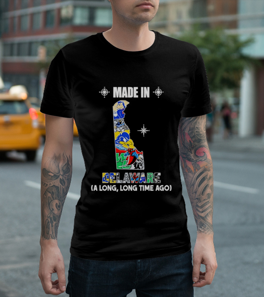 Made In Delaware A Long Long Time Ago State Map With Colorful T-Shirt