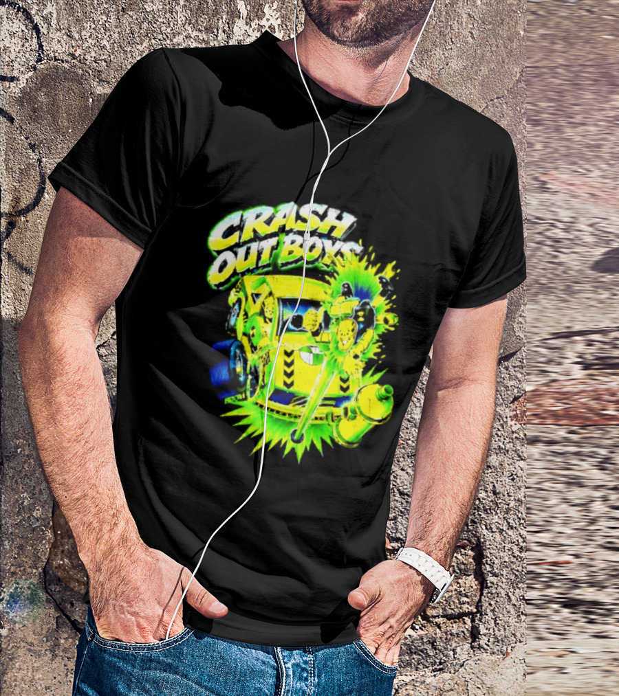 Crash Out Boys Neon Green Punk Streetwear Sludge T-Shirt
