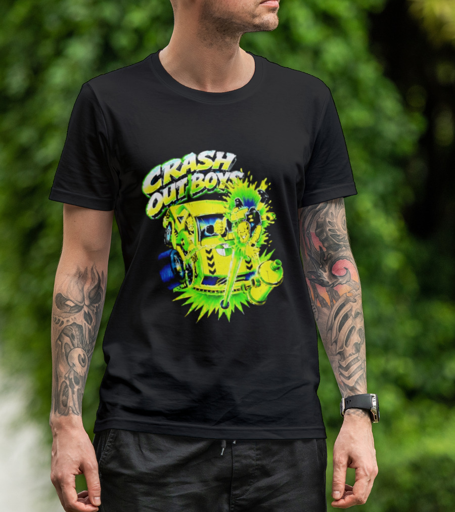 Crash Out Boys Neon Green Punk Streetwear Sludge T-Shirt