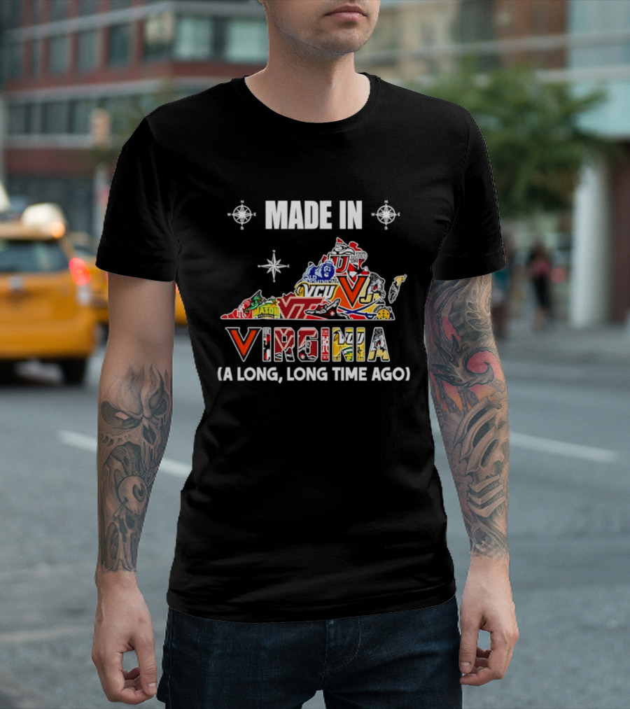 Made In Virginia Sports Team Map Virginia A Long Long Time Ago T-Shirt