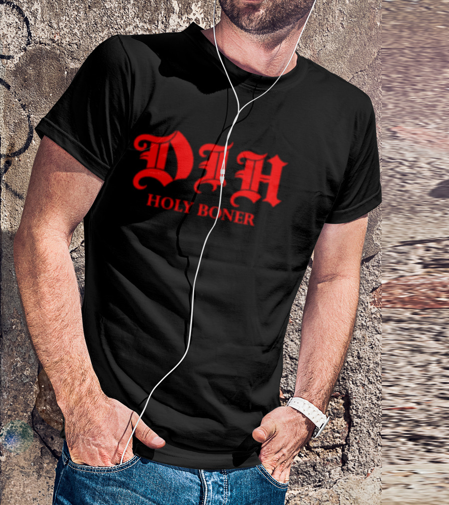 Dih Holy Boner Bold Gothic Red T-Shirt