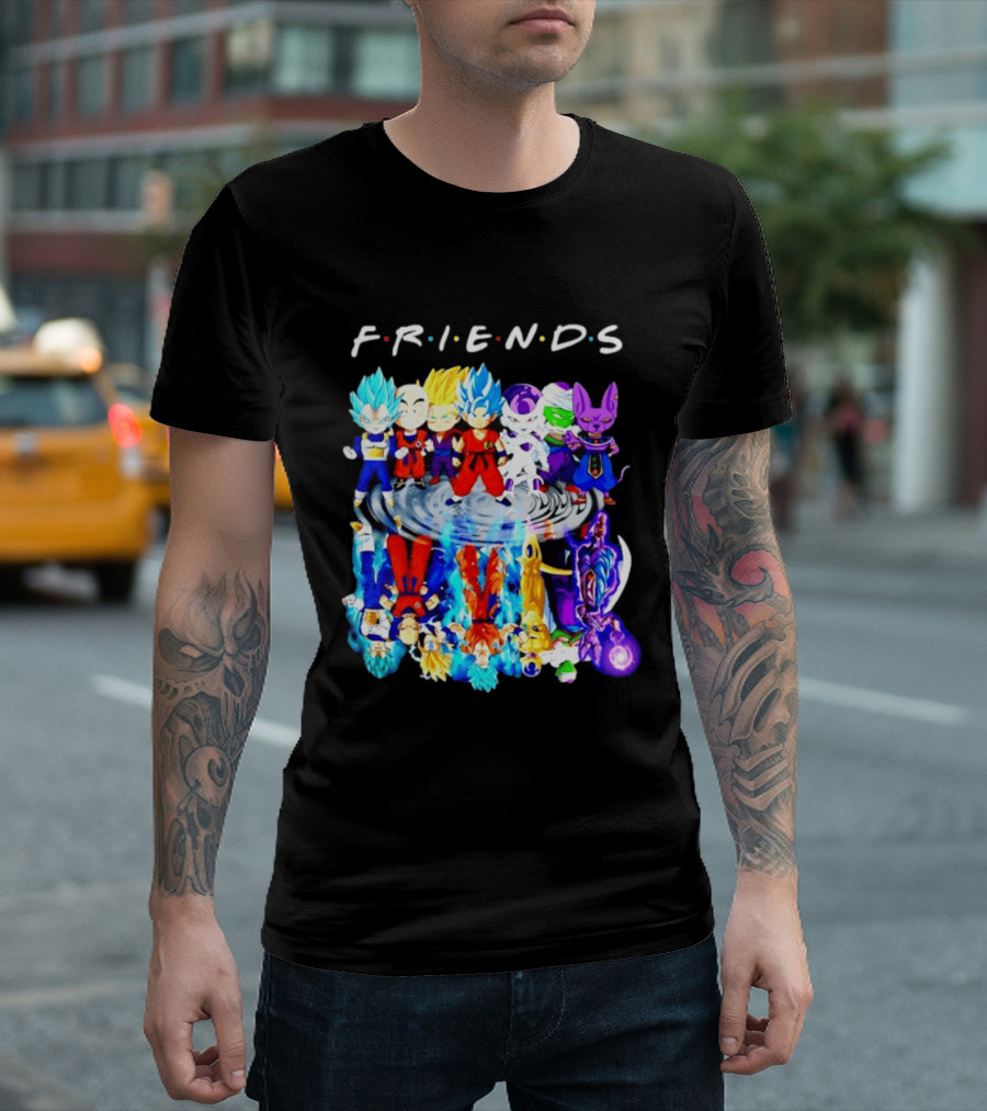 FRIENDS Dragon Ball Z Characters Goku Vegeta Piccolo Frieza Beerus T-Shirt