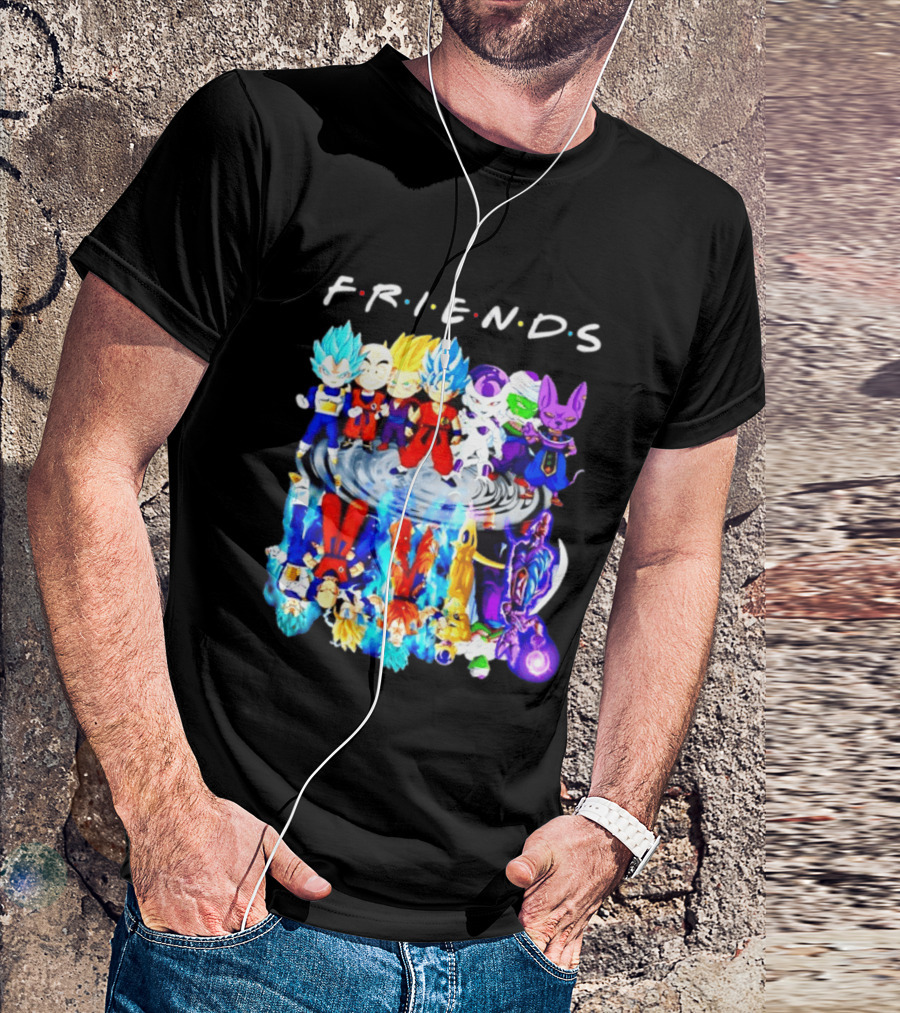 FRIENDS Dragon Ball Z Characters Goku Vegeta Piccolo Frieza Beerus T-Shirt
