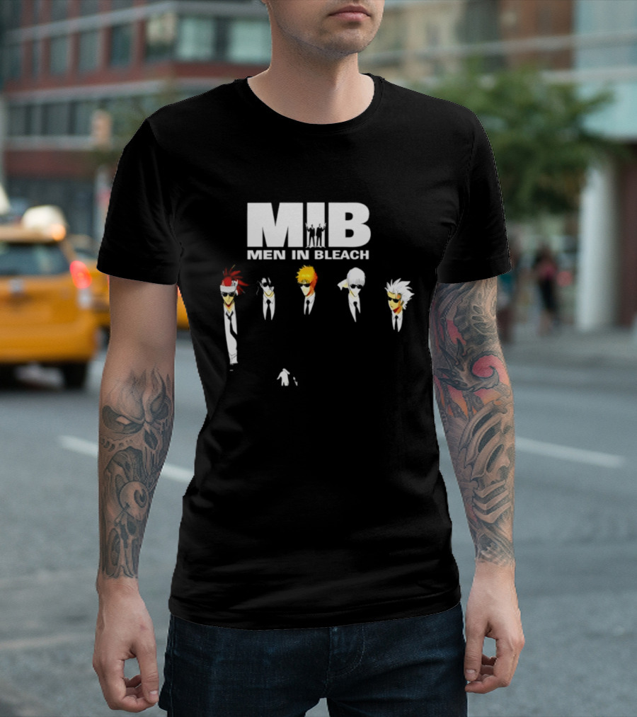 MIB Men In Bleach Crossover Men In Black International X Bleach Characters T-Shirt