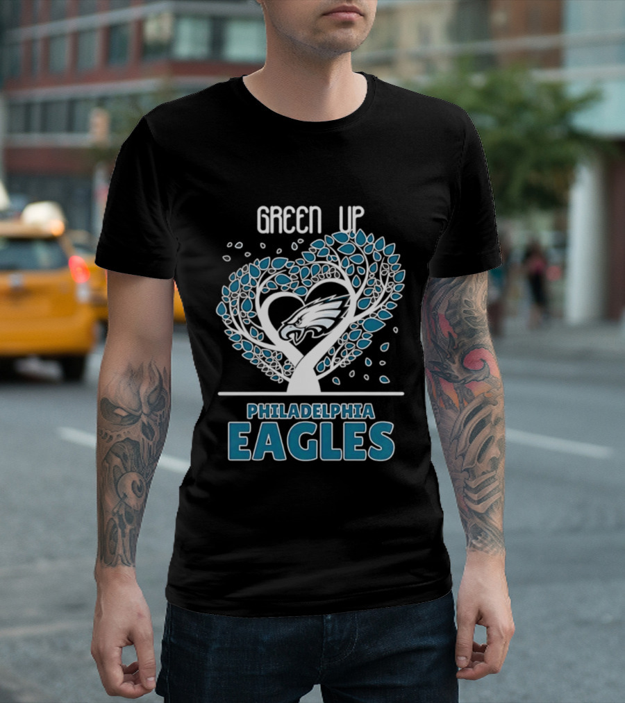 Philadelphia Eagles Green Up Heart Tree 2026 T-Shirt