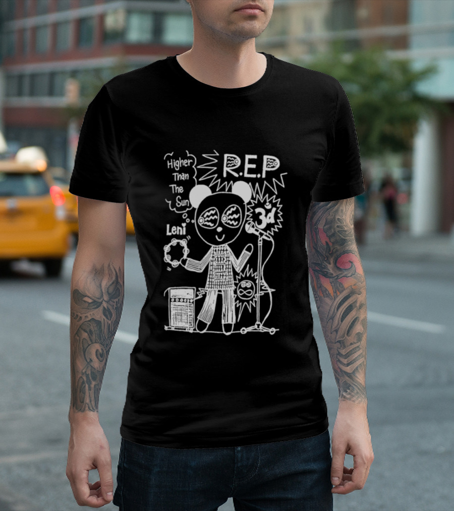 R.E.P Higher Than The Sun Bear With Drum And Microphone T-Shirt