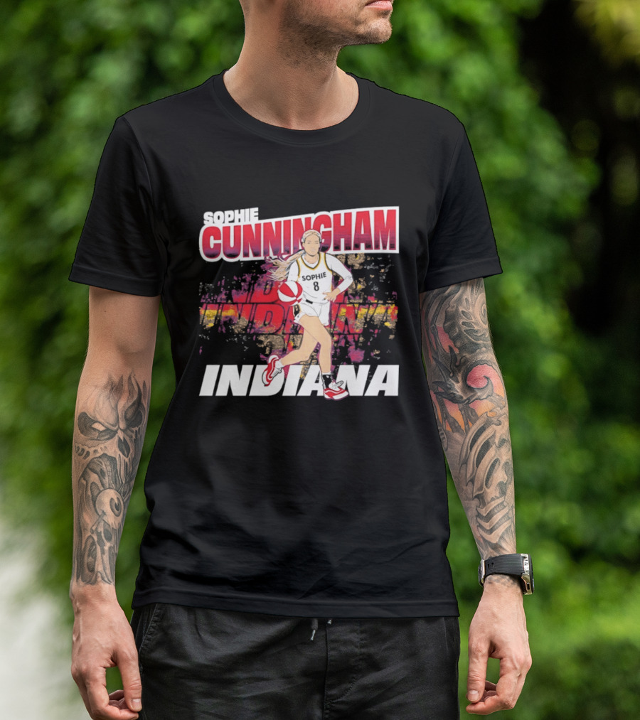 Sophie Cunningham Indiana Fever Basketball WNBA Athlete Action T-Shirt