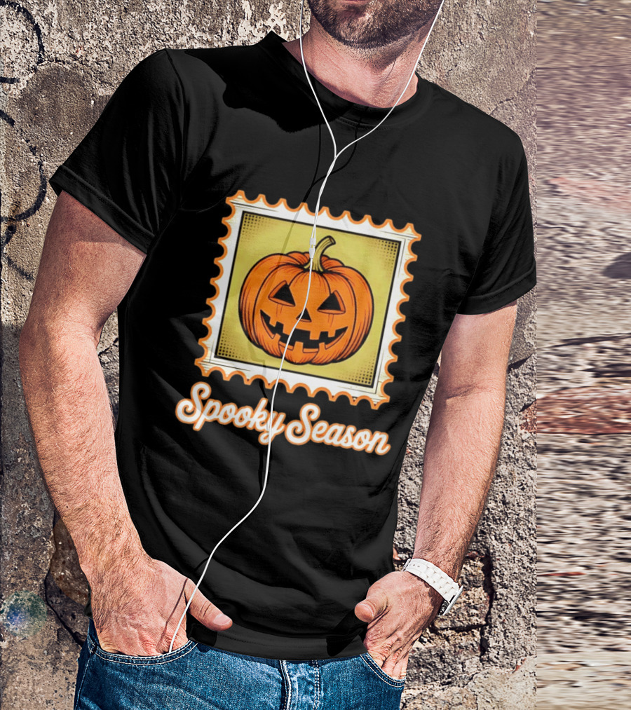 Spooky Season Pumpkin Stamp Halloween T-Shirt