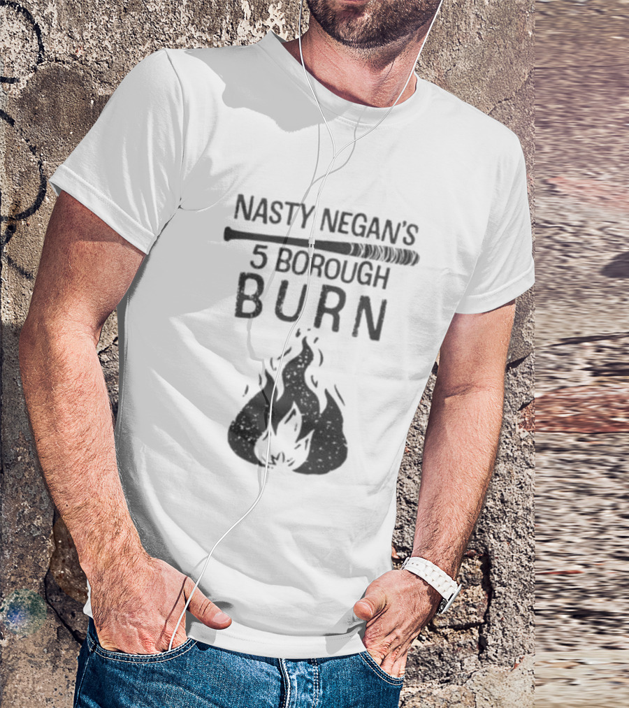 Nasty Negan's 5 Borough Burn Bat And Flame T-Shirt