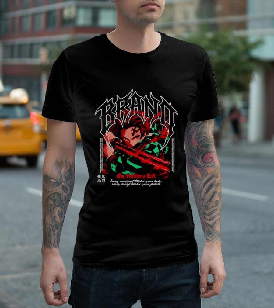 Tanjiro Kamado Demon Slayer Go Further And Lift Anime Manga Heroic Journey T-Shirt