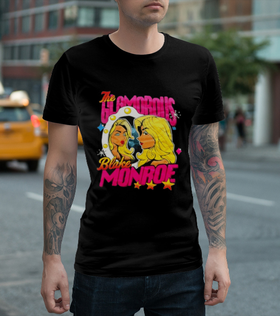 The Glamorous Blake Monroe WWE Wrestling Mirror Reflection Star Accents T-Shirt