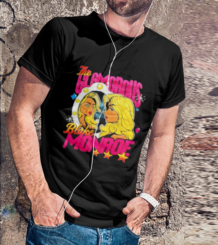 The Glamorous Blake Monroe WWE Wrestling Mirror Reflection Star Accents T-Shirt