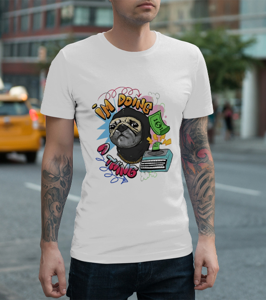Roodabeguh Im Doing A Thing Funny Sloth In With Money And Typewriter T-Shirt