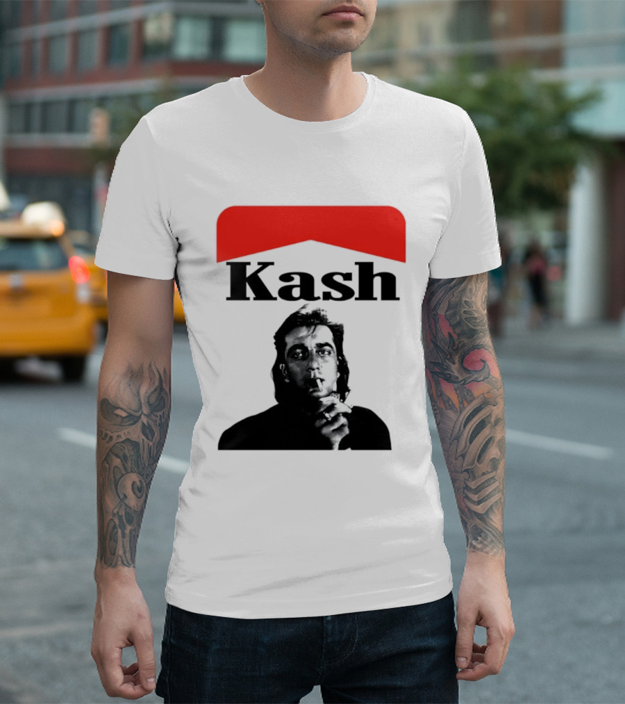 Kash Sanjay Dutt Smoking Iconic Red V Shape T-Shirt