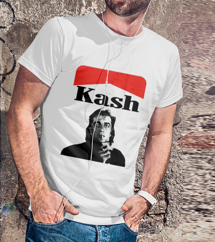 Kash Sanjay Dutt Smoking Iconic Red V Shape T-Shirt