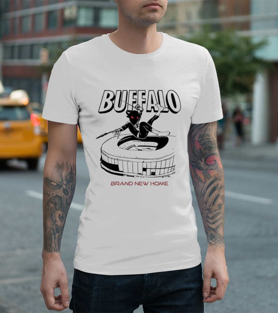 Buffalo Spider Man Swinging Brand New Home Stadium Marvel T-Shirt