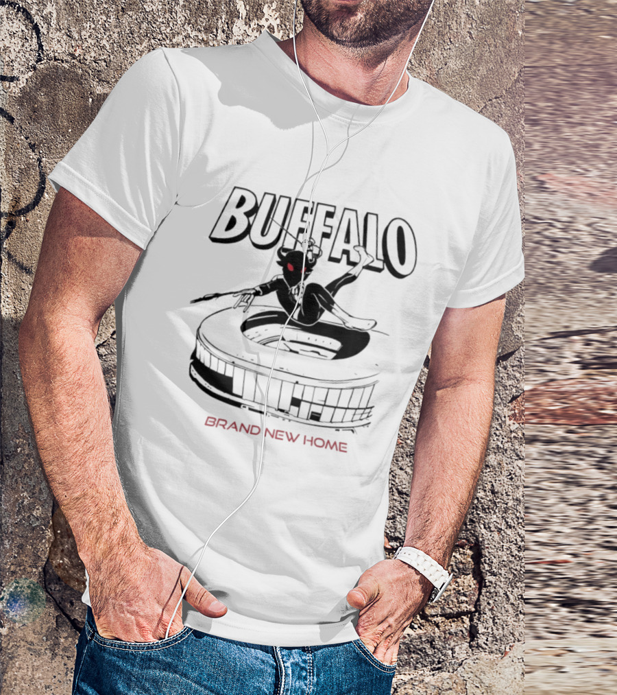 Buffalo Spider Man Swinging Brand New Home Stadium Marvel T-Shirt