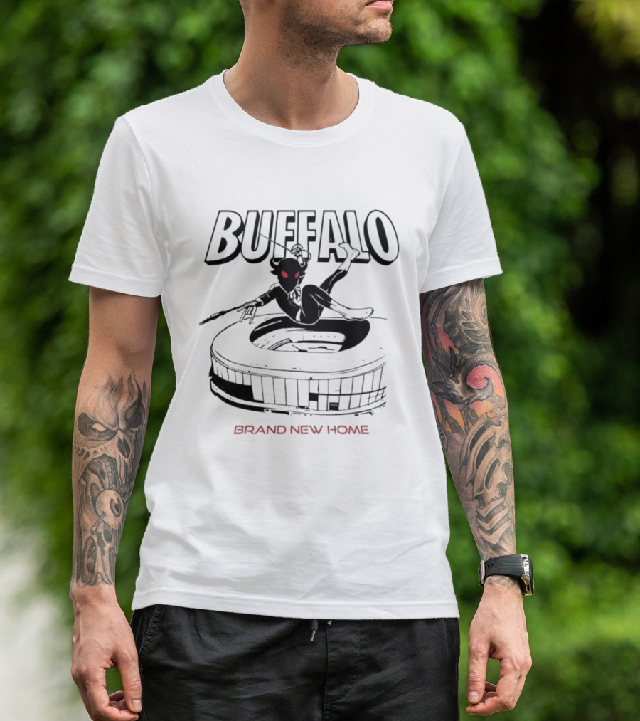 Buffalo Spider Man Swinging Brand New Home Stadium Marvel T-Shirt