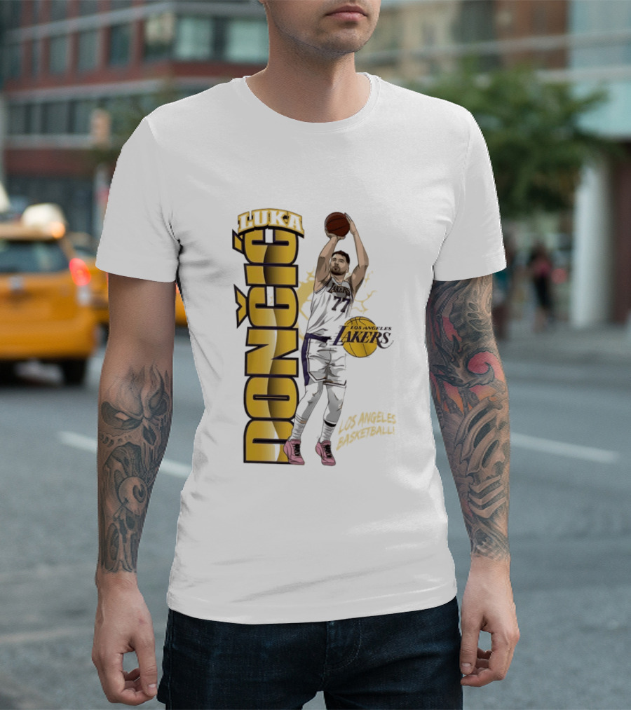 Los Angeles Lakers Luka Dončić Basketball Moment 2026 NBA T-Shirt