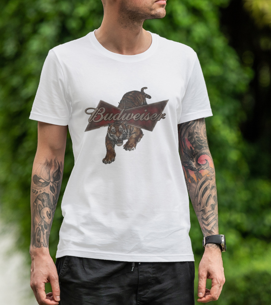 Budweiser Tiger Logo Jumping Tiger T-Shirt