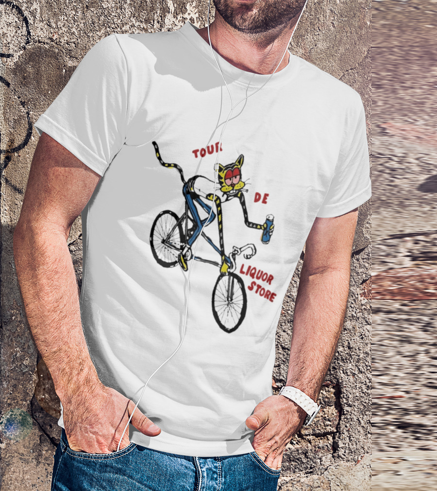 Tour De Liquor Store Cat Bicycle Cycling T-Shirt