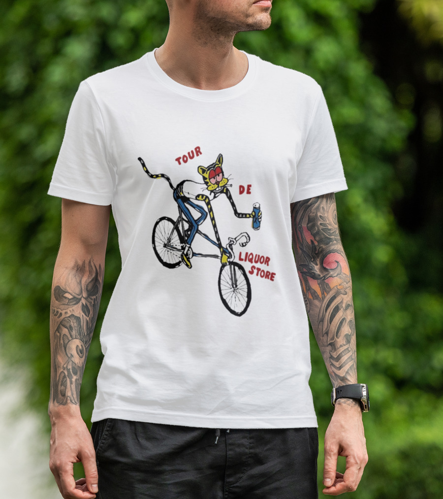 Tour De Liquor Store Cat Bicycle Cycling T-Shirt