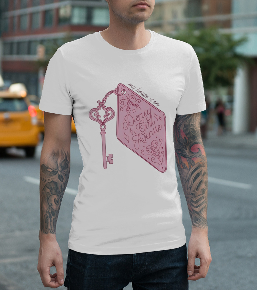 Disney Girl Avenue My House Is On Castle Key T-Shirt