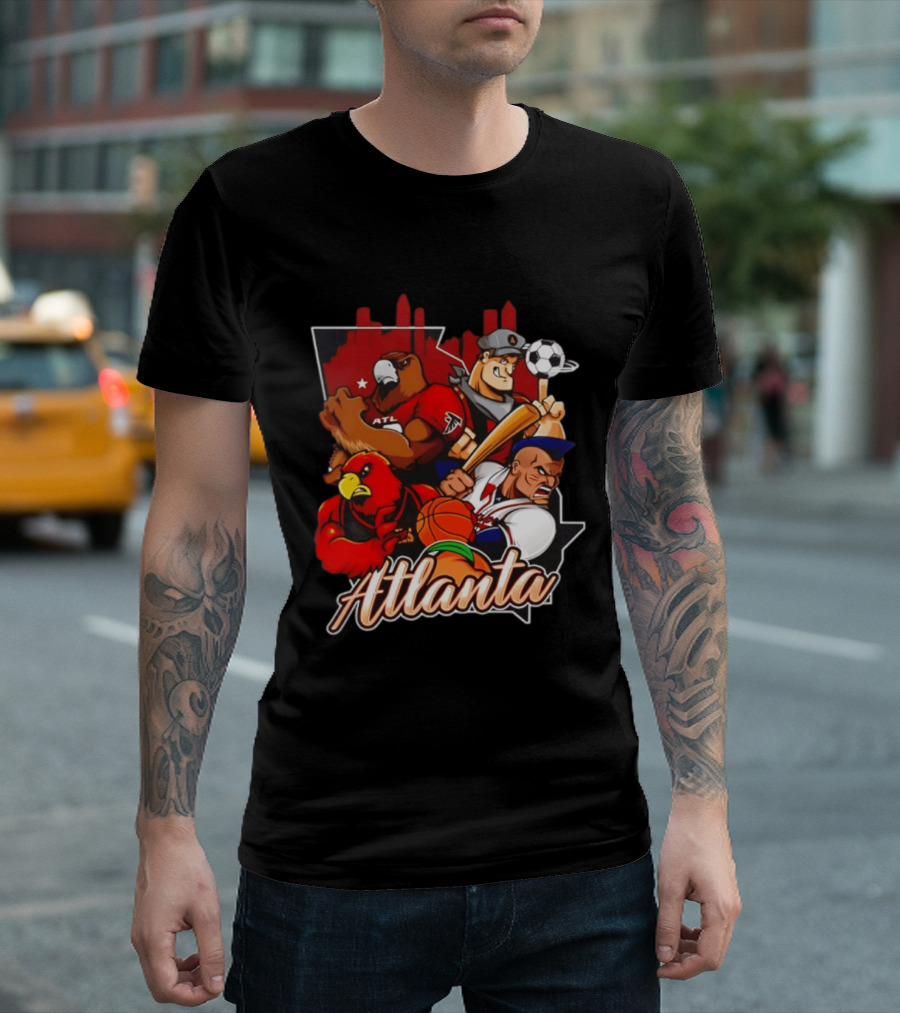 Atlanta Falcons Hawks Braves United Georgia Sports Teams Characters T-Shirt