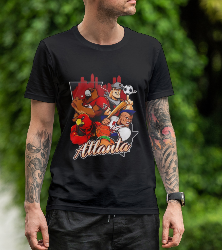 Atlanta Falcons Hawks Braves United Georgia Sports Teams Characters T-Shirt