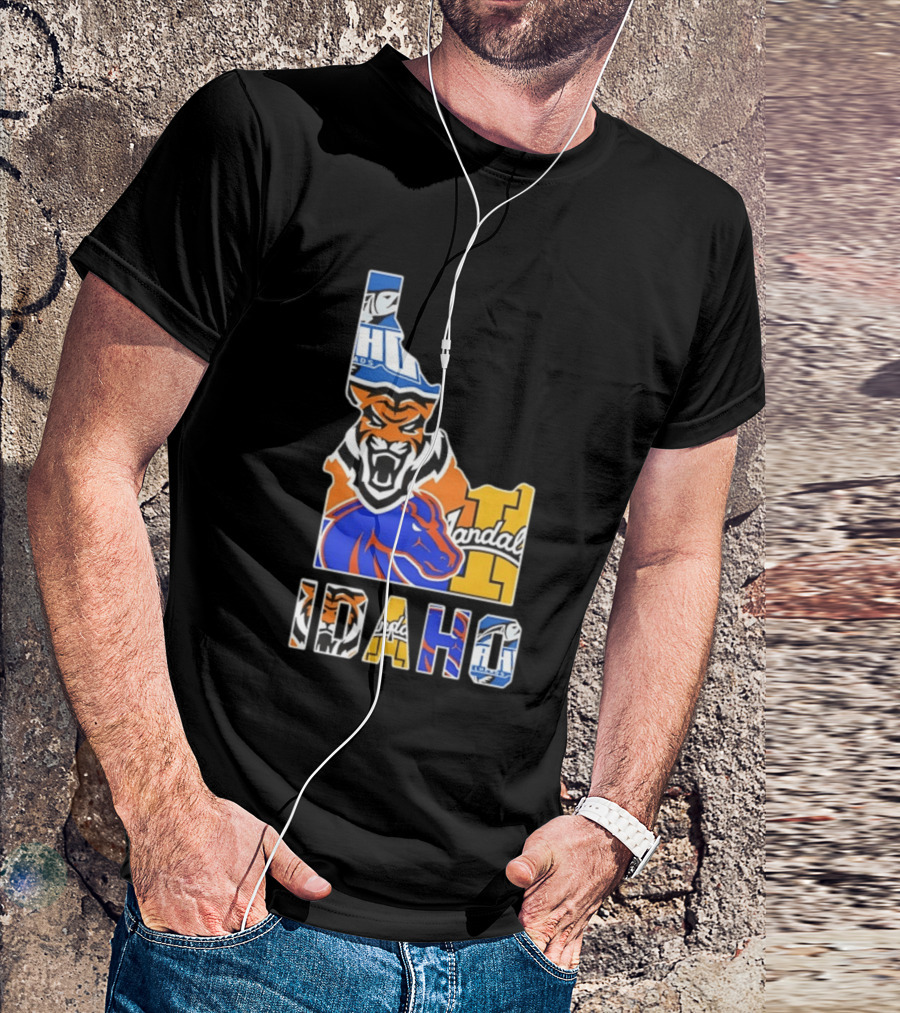 Idaho State Bengals Boise State Broncos Vandals Map Collage 2026 T-Shirt