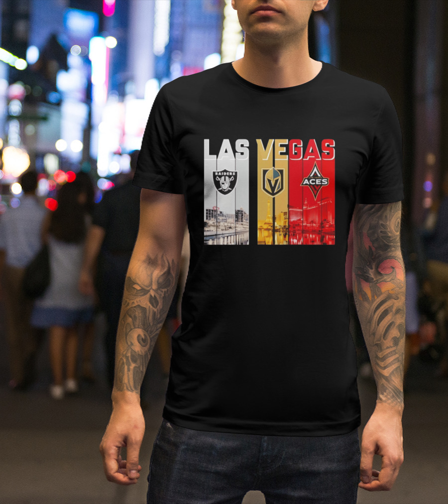 Las Vegas Raiders Golden Knights Aces Skyline T-Shirt