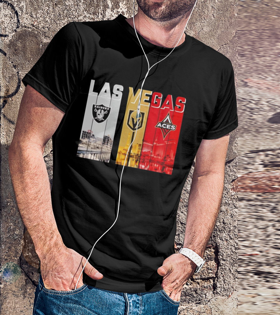Las Vegas Raiders Golden Knights Aces Skyline T-Shirt